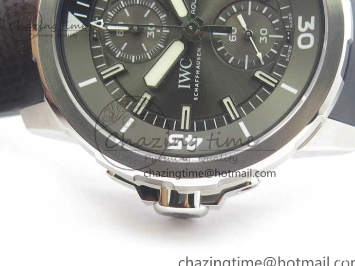 MIROTIME 0110 Aquatimer Chrono IW376803 V6F 1:1 Best Edition Gray Dial on Rubber Strap A FlexibleFit 7153